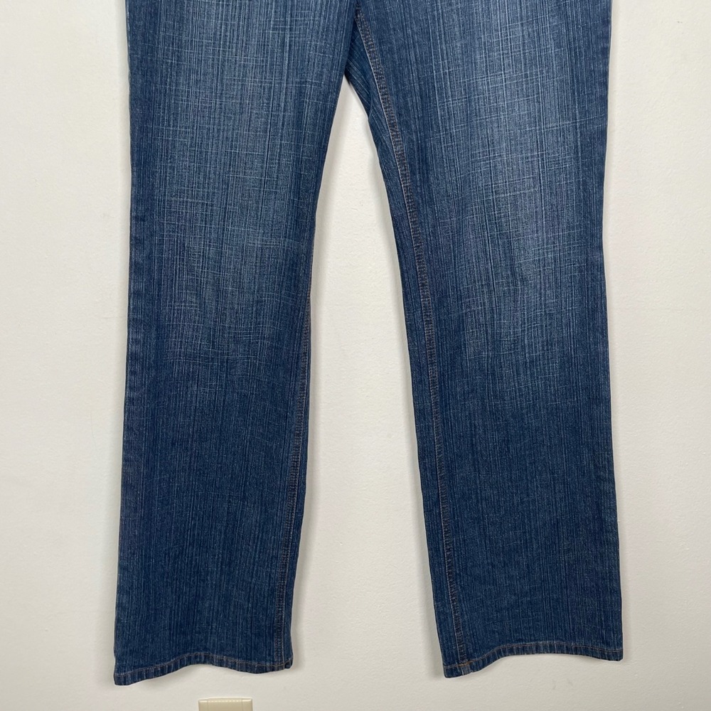 Vtg Ann Taylor Loft Boot Leg Jeans Womens 8 Low Rise Y2K Pin Striping - Picture 3 of 9